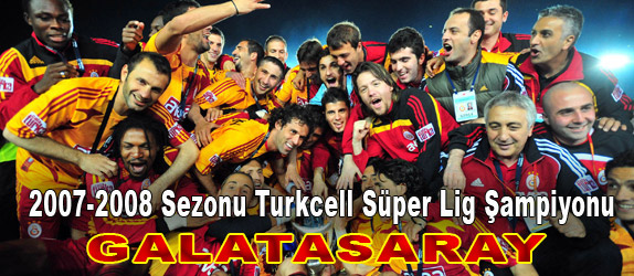 '2007-2008 Sezonu Turkcell Süper Lig'in &scedil;ampiyonu Galatasaray oldu. Galatasaray, bu sezon Turkcell Süper Lig'de oynad&imath;&gbreve;&imath; 34 kar&scedil;&imath;la&scedil;mada, 24 galibiyet, 7 beraberlik ve 3 ma&gbreve;lubiyet alarak tarihindeki 17. &Scedil;ampiyonlu&gbreve;a ula&scedil;may&imath; ba&scedil;ard&imath;. Sar&imath; k&imath;rm&imath;z&imath;l&imath;lar sezon buyunca oynad&imath;&gbreve;&imath; maçlarda 64 gol kaydederken, kalesinde 23 gol gördü.   '